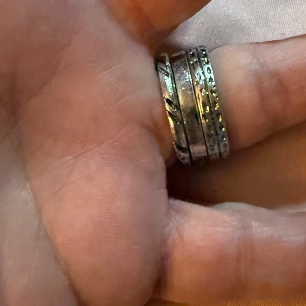 Silver and Turquoise Stacked Set of 3 Rings